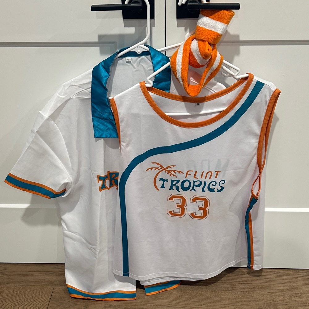 Men's Jersey Set - White and Orange